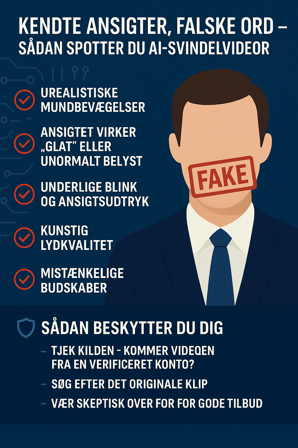 Kendte ansigter, falske ord – sådan spotter du AI-svindelvideoer