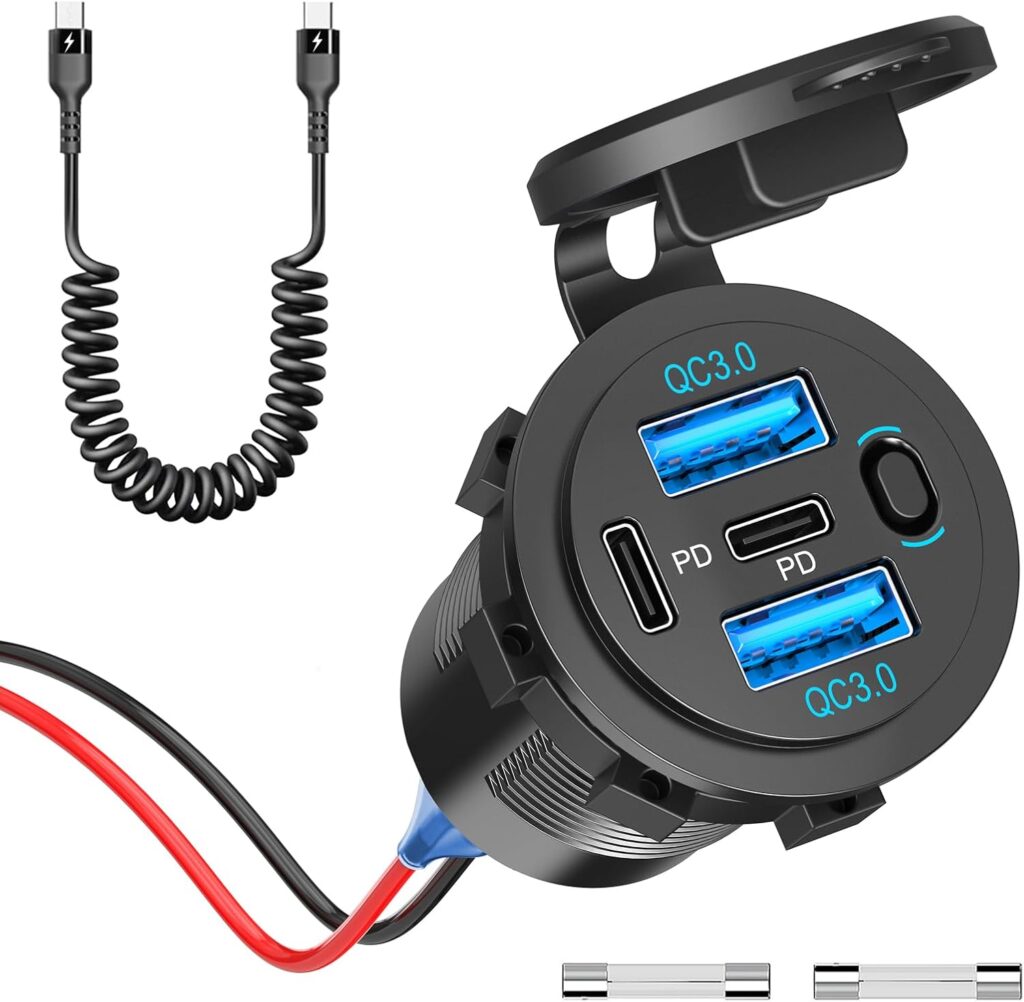 USB-C/USB-A billader med 4 porte – 90 W